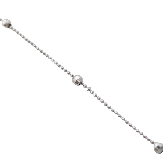 14k White Beads By The Yard Necklace 2.85 mm