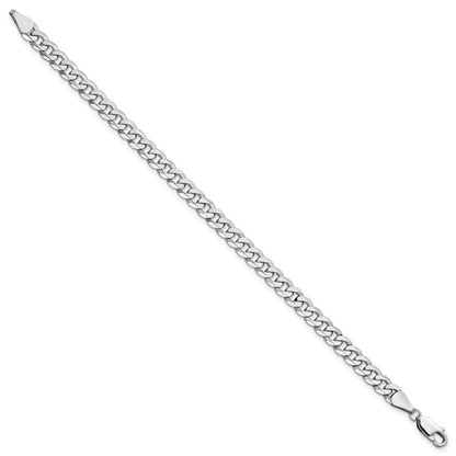 14k White Gold Flat Beveled Curb Link Bracelet - 5.75mm