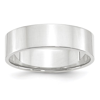 14k Flat Lightweight Wedding Bands - 6.00 mm