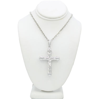 14k White Crucifix Pendant