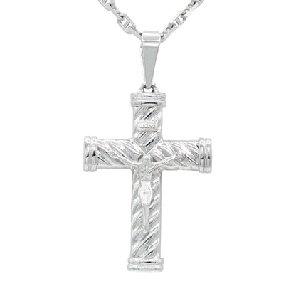 14k White Crucifix Pendant