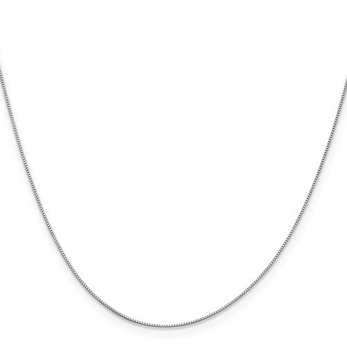 14k White Box Chain 0.50 mm