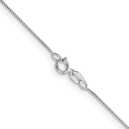 14k White Box Chain 0.50 mm