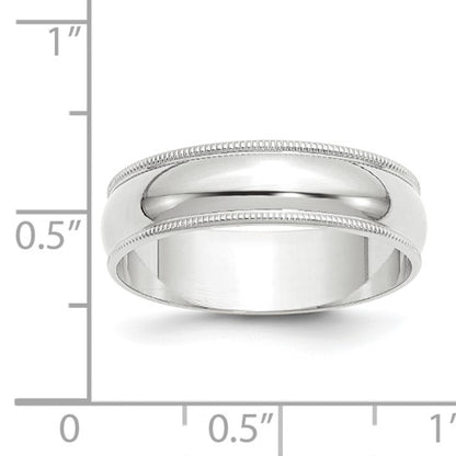 14k Milgrain Half Round Lightweight Wedding Bands - 6.00 mm