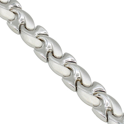 14k White Gold Mushroom Style Bracelet