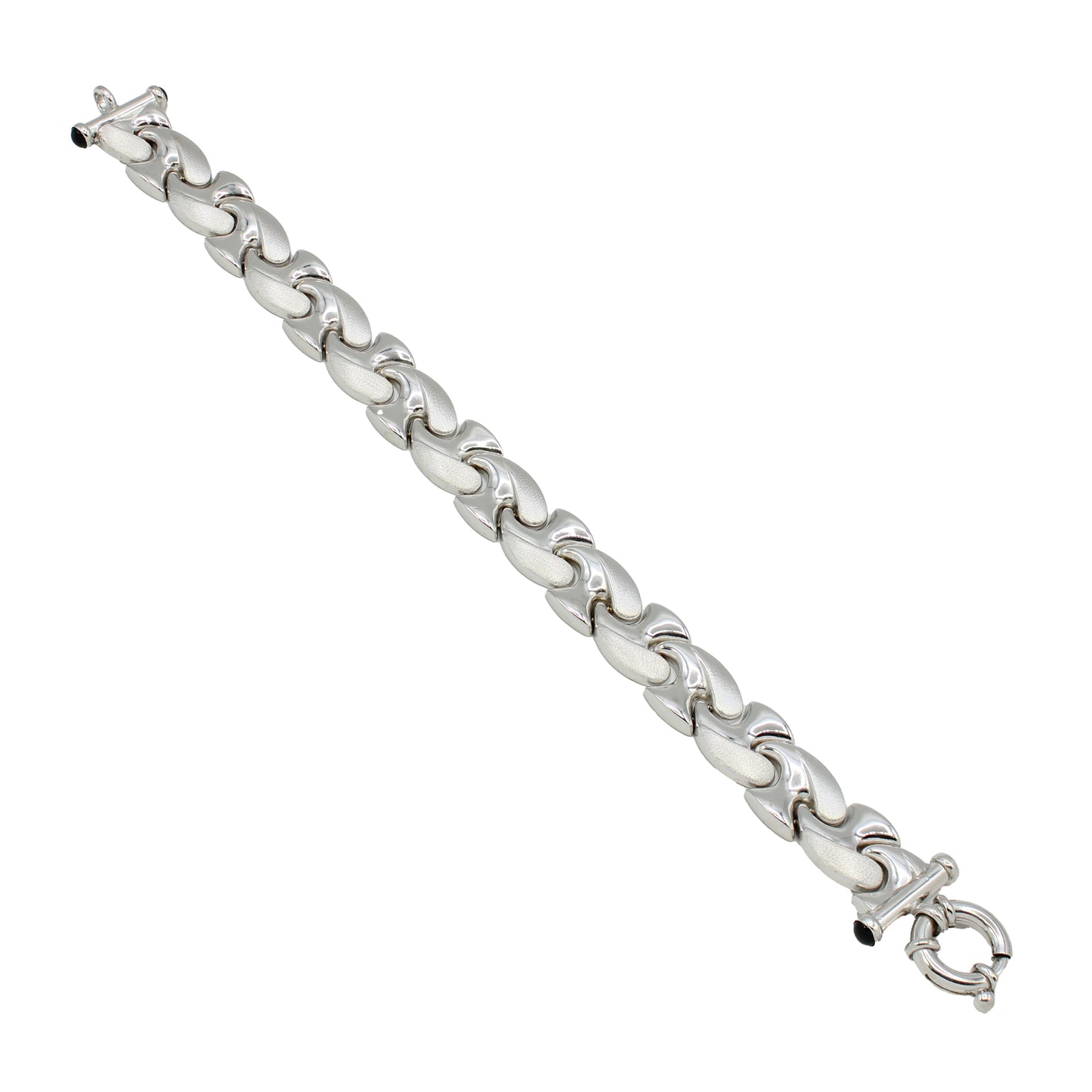 14k White Gold Mushroom Style Bracelet