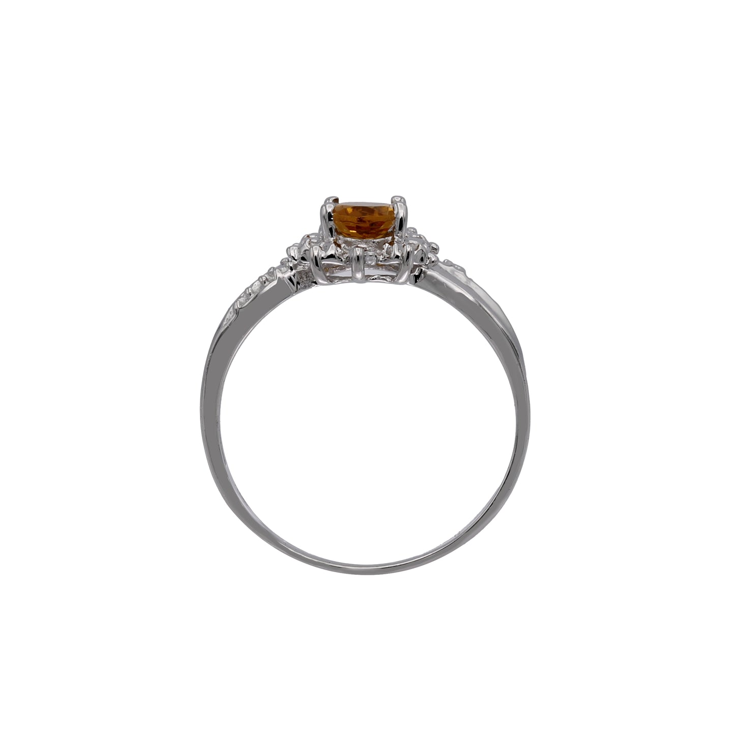 14k White Gold Diamond & Colored Stone Star Halo Birthstone Ring