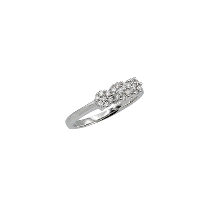 14k White Gold Diamond Cluster Ring