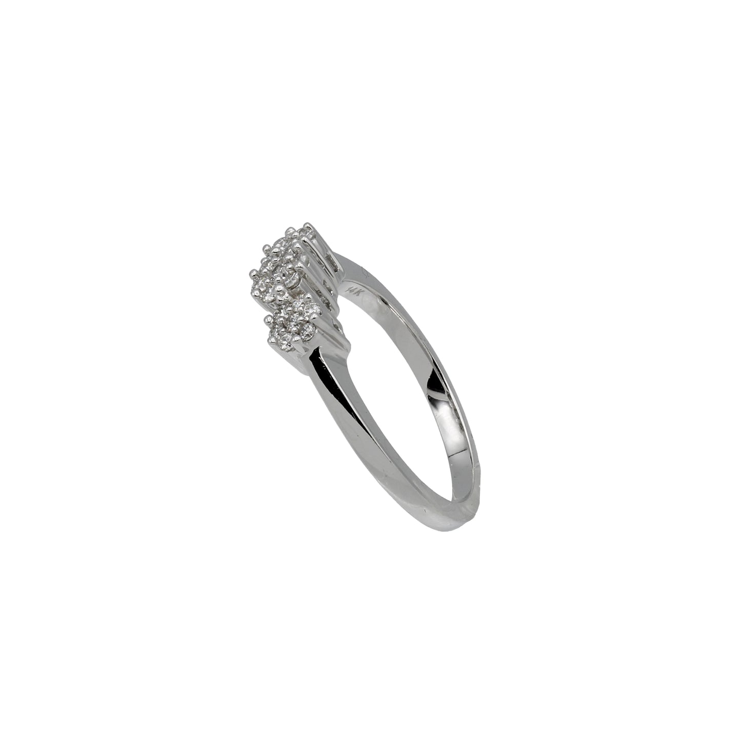 14k White Gold Diamond Cluster Ring