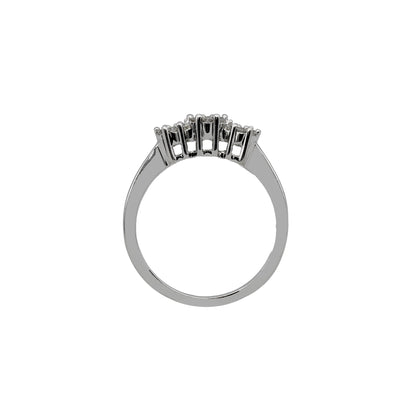 14k White Gold Diamond Cluster Ring