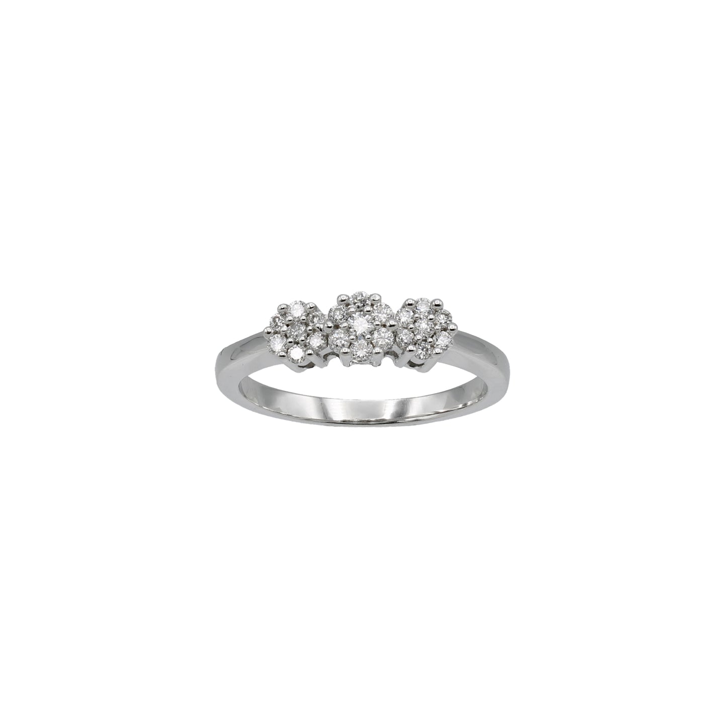 14k White Gold Diamond Cluster Ring