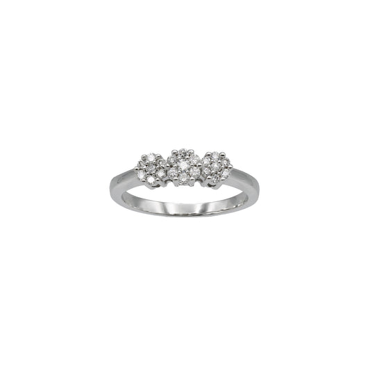 14k White Gold Diamond Cluster Ring