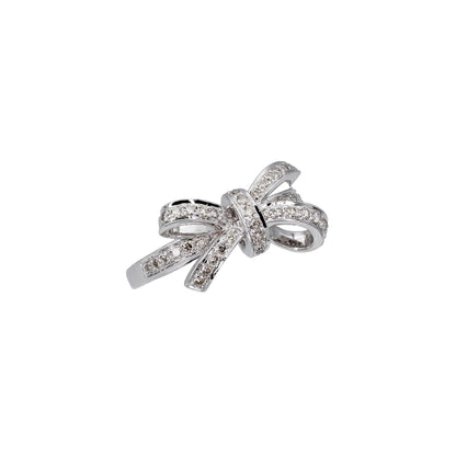 14k White Gold Diamond Bow Ring