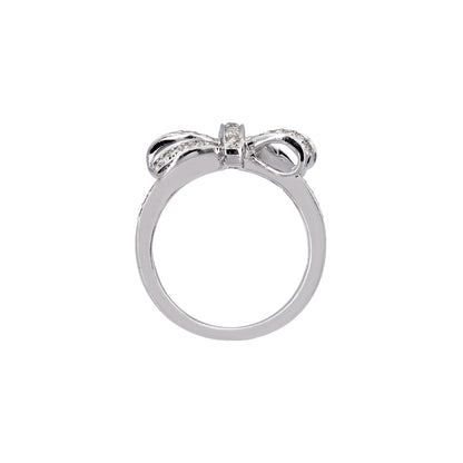 14k White Gold Diamond Bow Ring