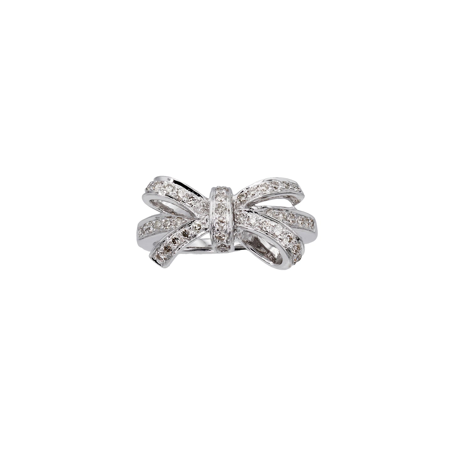 14k White Gold Diamond Bow Ring