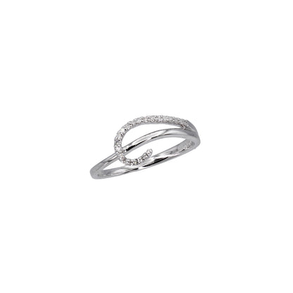 14k White Gold Fancy Simple Diamond Ring