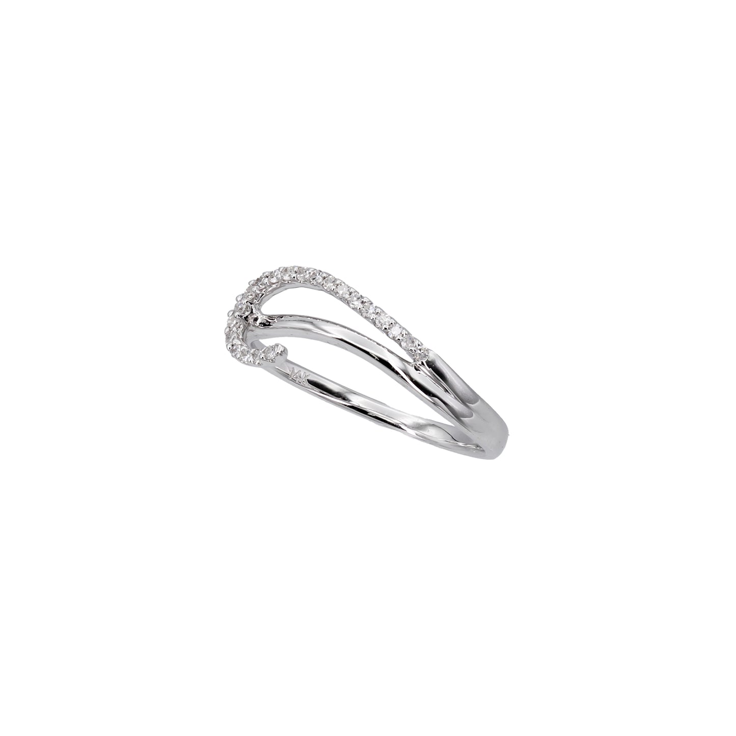 14k White Gold Fancy Simple Diamond Ring