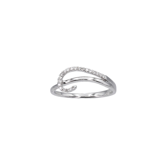 14k White Gold Fancy Simple Diamond Ring