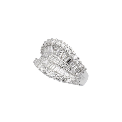 18k White Gold Fancy Wave Diamond Ring