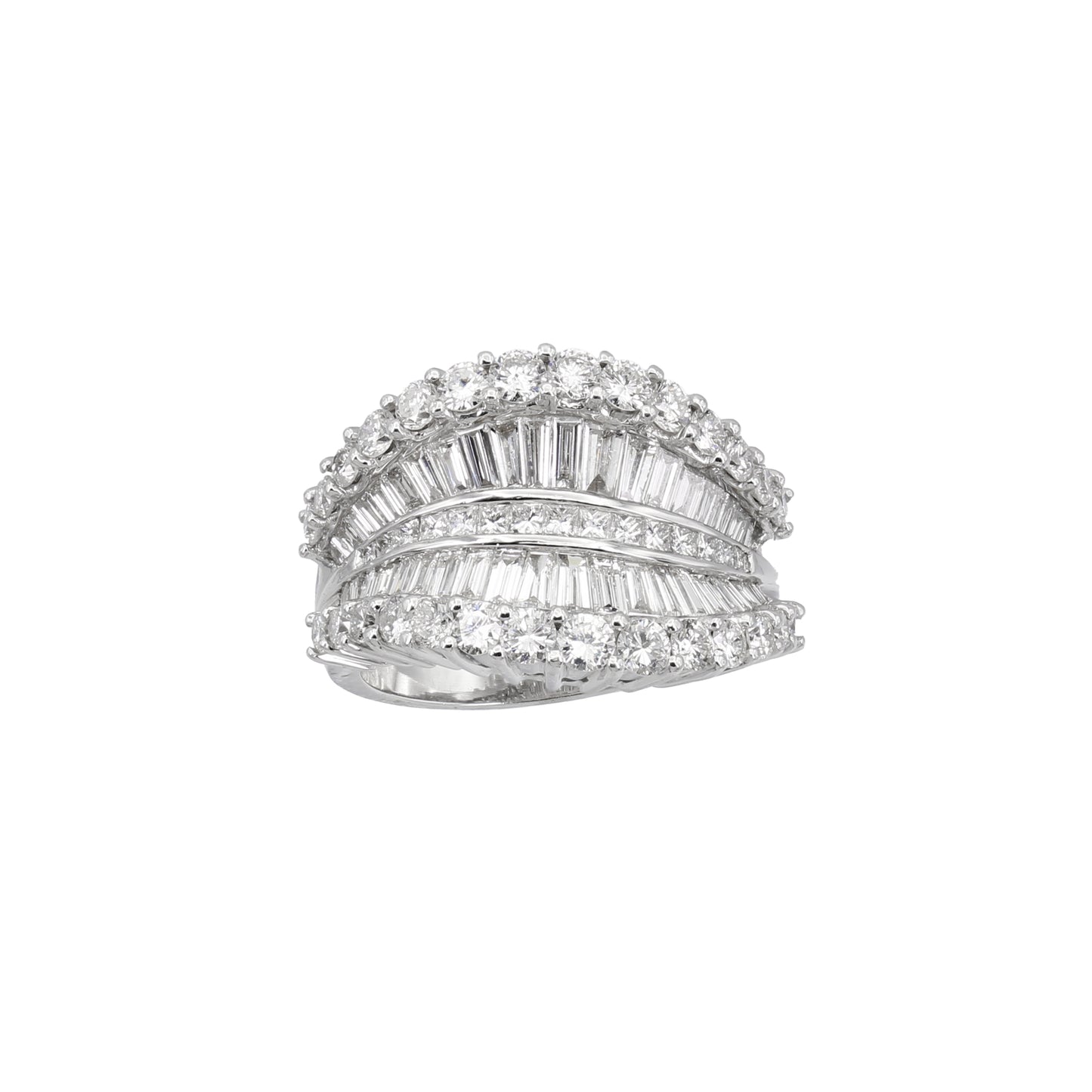 18k White Gold Fancy Wave Diamond Ring