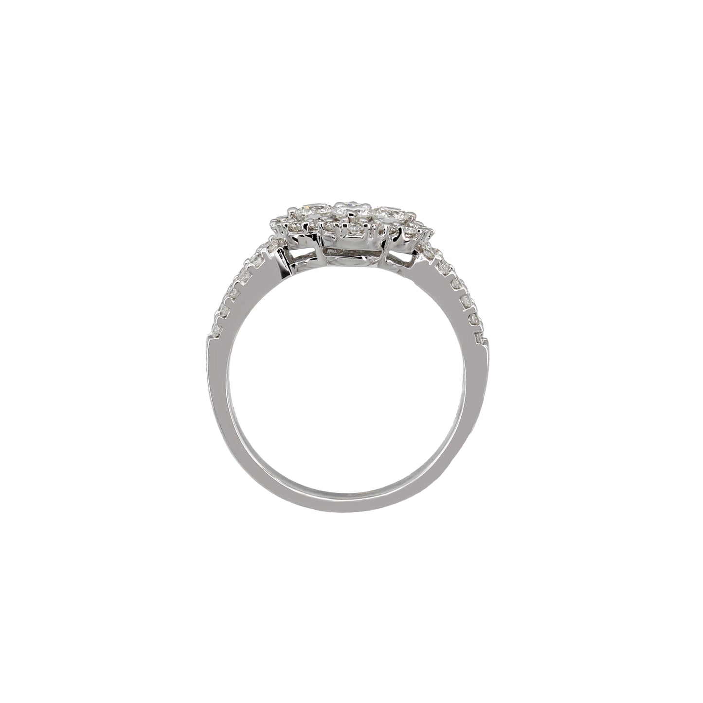 18k White Gold Fancy Halo Style Diamond Ring