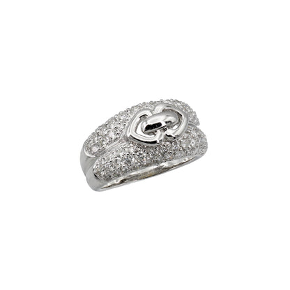 18k White Gold Fancy Pave Diamond Ring