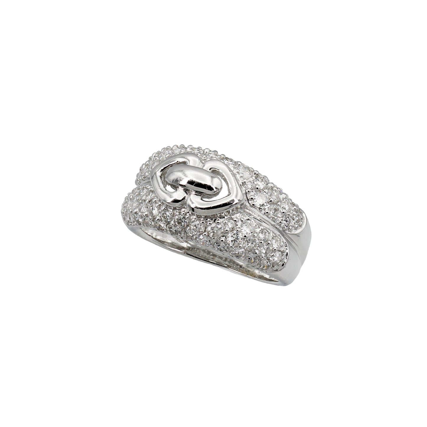 18k White Gold Fancy Pave Diamond Ring