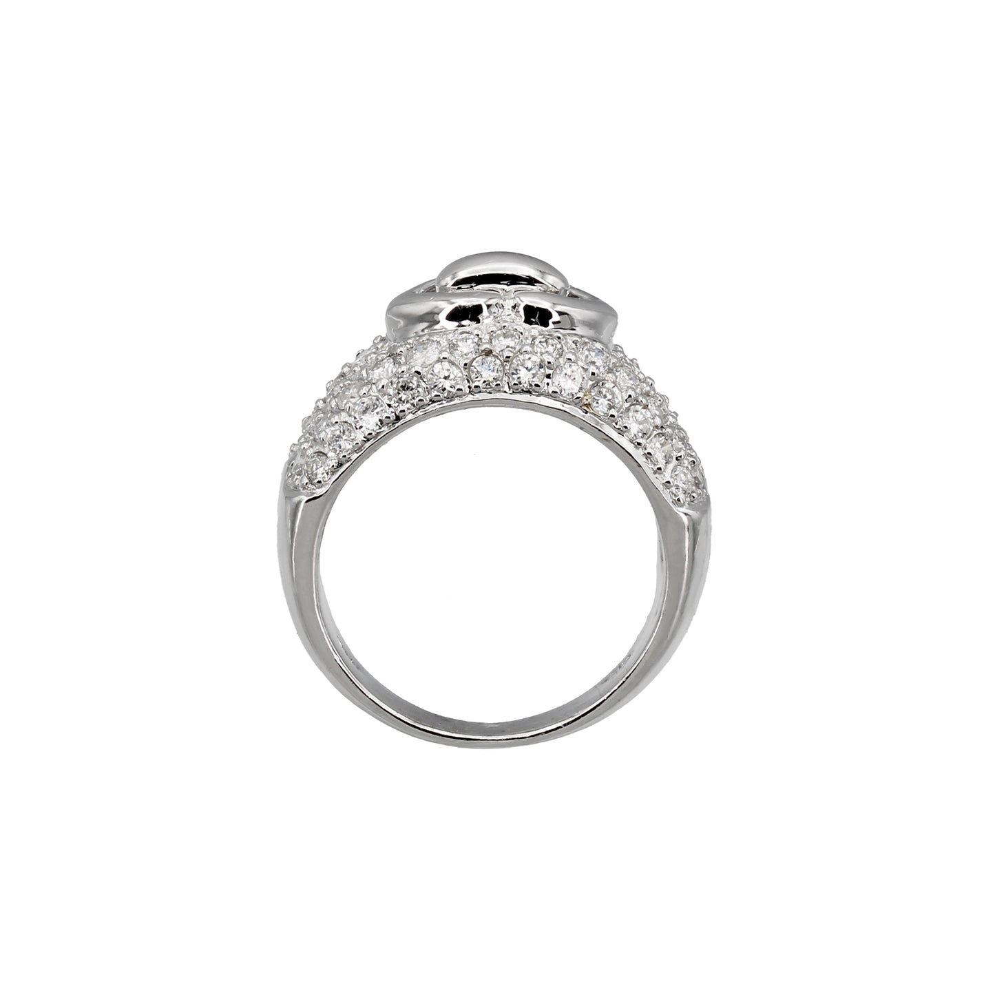 18k White Gold Fancy Pave Diamond Ring