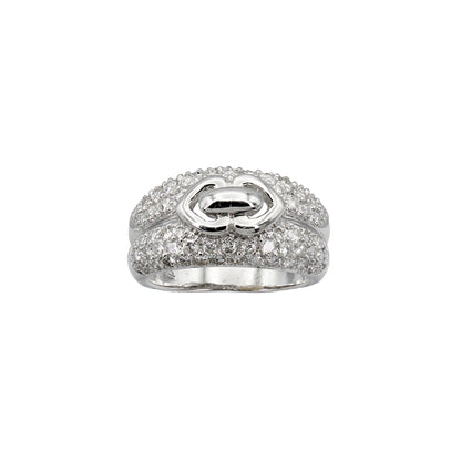 18k White Gold Fancy Pave Diamond Ring