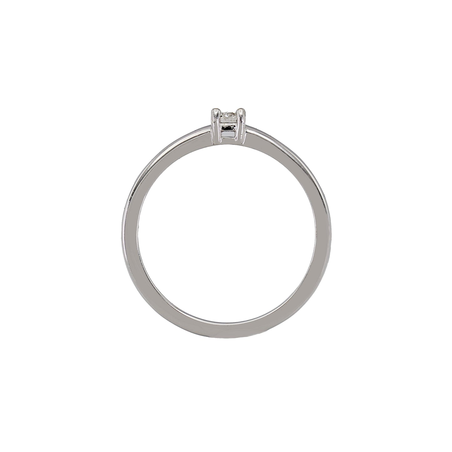 14k White Gold Diamond Solitaire Stackable Ring