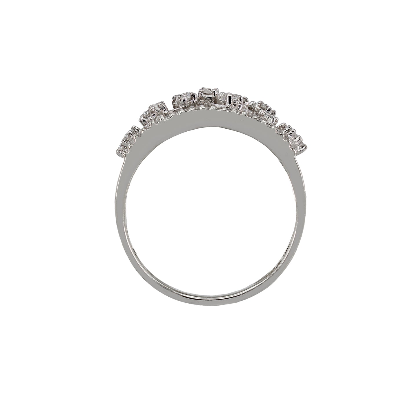 14k White Gold Filigree Style Diamond Band Ring