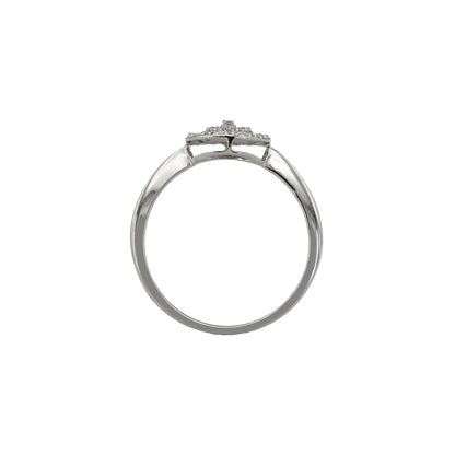 14k White Gold Diamond Circle Stackable Ring