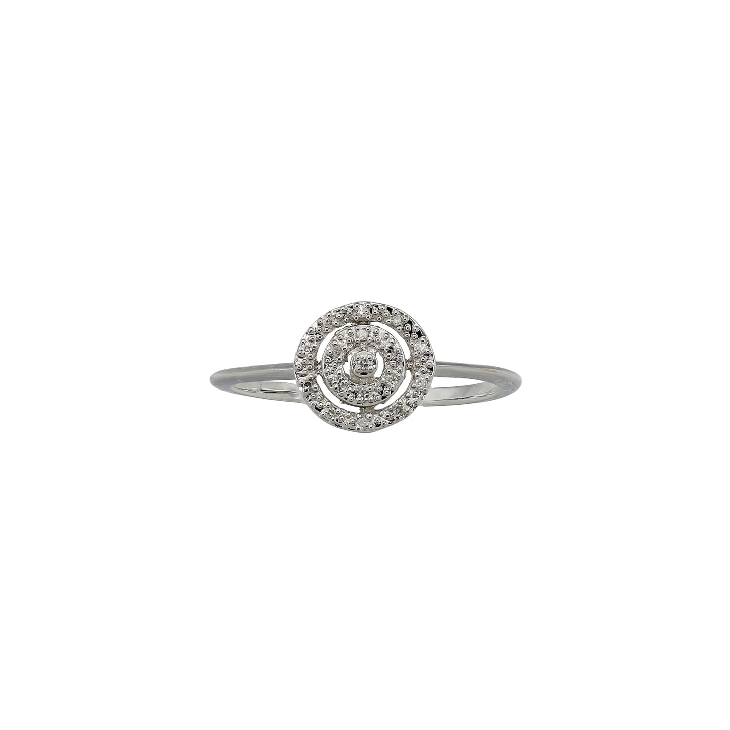 14k White Gold Diamond Circle Stackable Ring