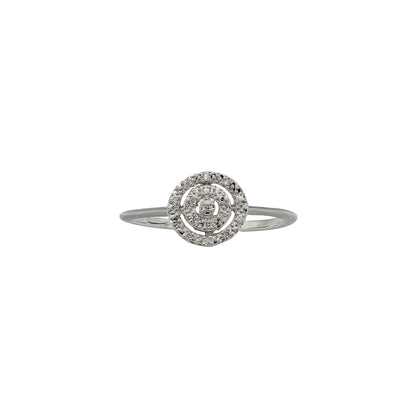 14k White Gold Diamond Circle Stackable Ring