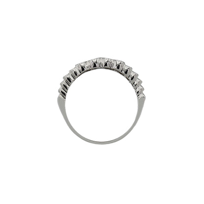 14k White Gold Diamond Double Heart Ring