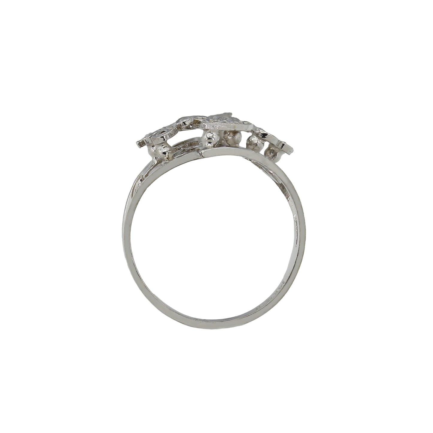 14k White Gold Diamond I Love You Ring