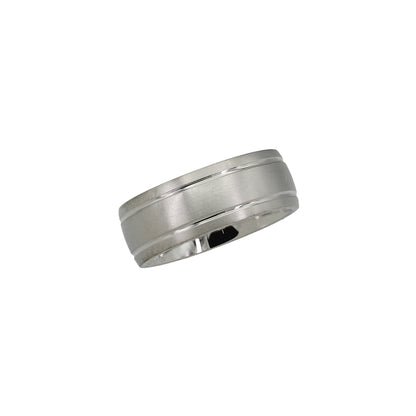 14k White Gold Brushed Wedding Band