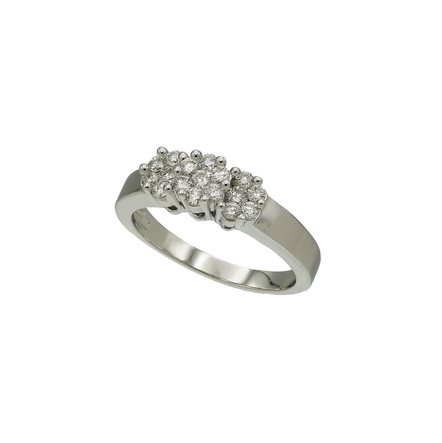 14k White Gold Diamond Cluster Ring