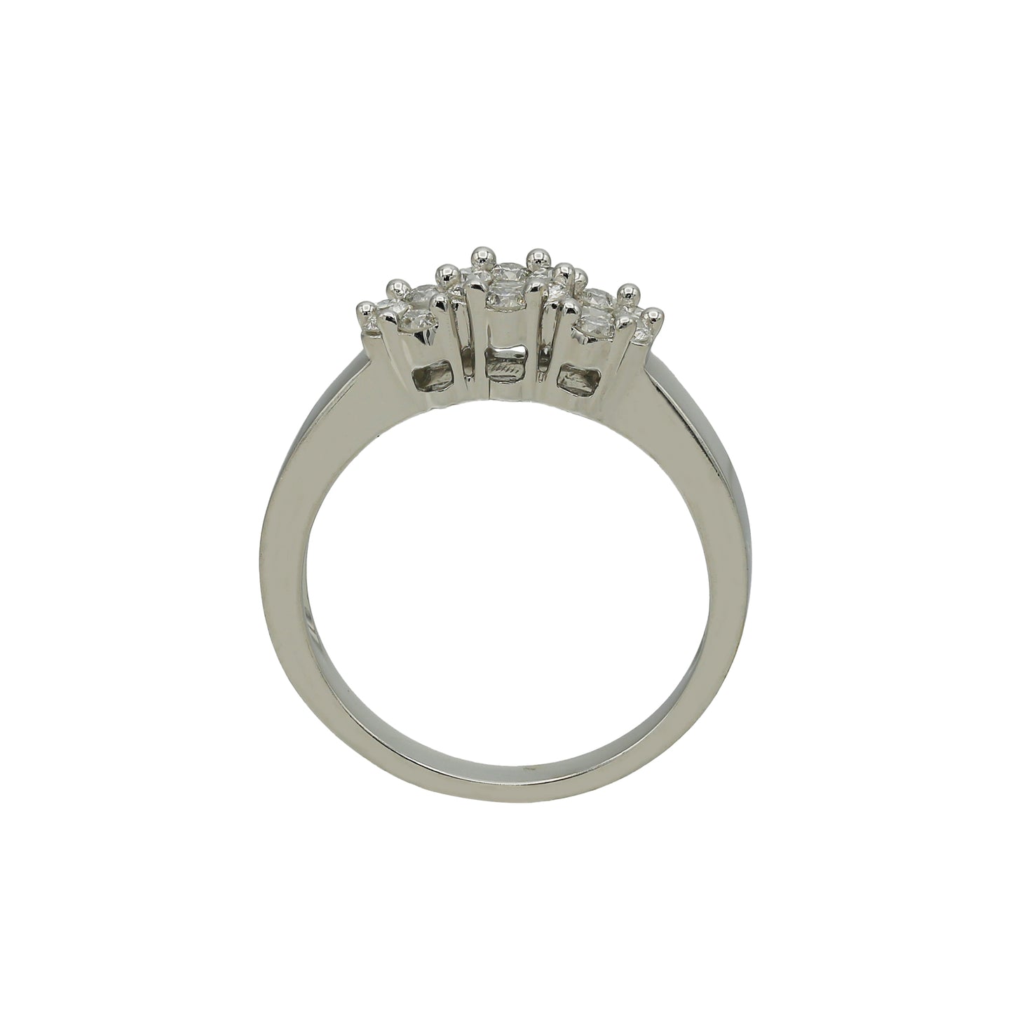 14k White Gold Diamond Cluster Ring