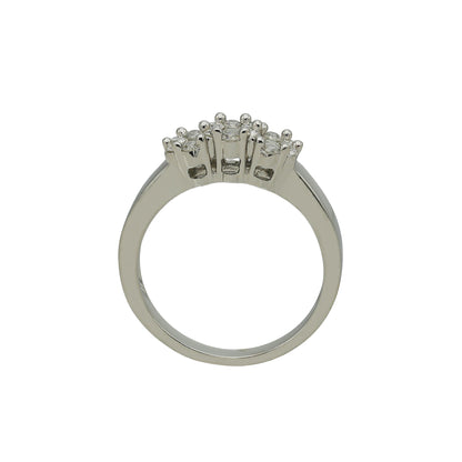 14k White Gold Diamond Cluster Ring