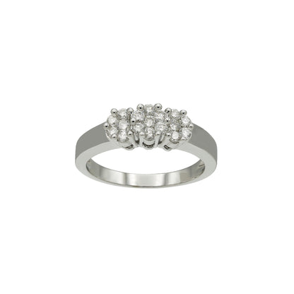 14k White Gold Diamond Cluster Ring