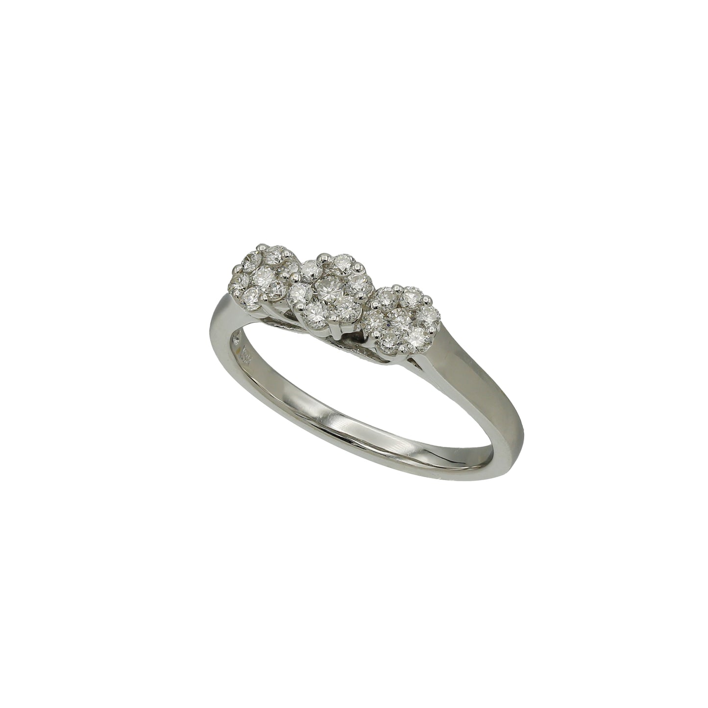 14k White Gold Diamond Cluster Ring