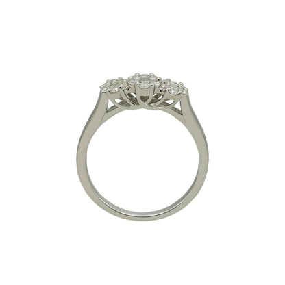 14k White Gold Diamond Cluster Ring