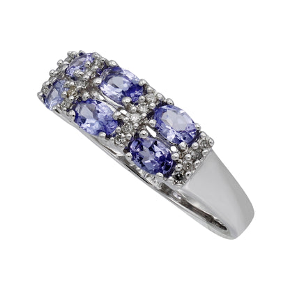 14k White Gold Diamond & Oval-Cut Lavender Quartz Fancy Style Ring - 0.16ct TDW