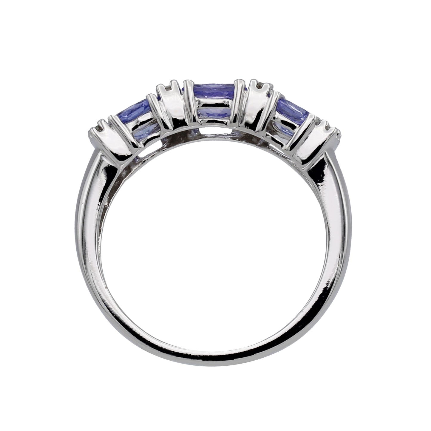 14k White Gold Diamond & Oval-Cut Lavender Quartz Fancy Style Ring - 0.16ct TDW