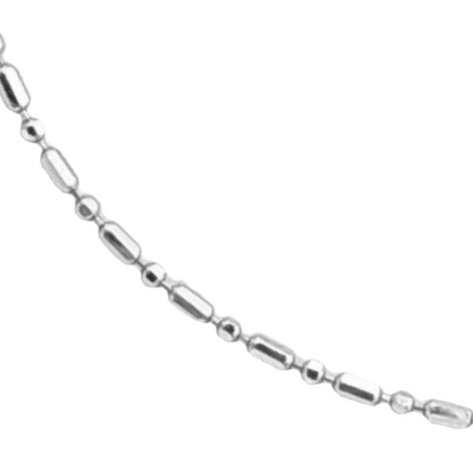 14k White Beaded Chain - 1.20 mm