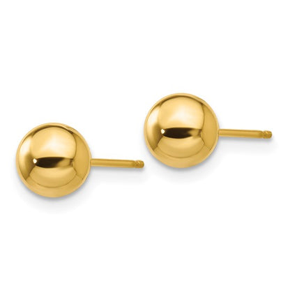 14k Yellow Gold Ball Post Earrings - 4mm