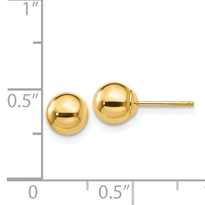 14k Yellow Gold Ball Post Earrings - 4mm