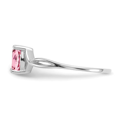 14k White Gold Pink Tourmaline Birthstone Ring