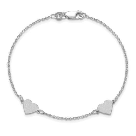 Sterling Silver Heart Cable Link Children's Bracelet